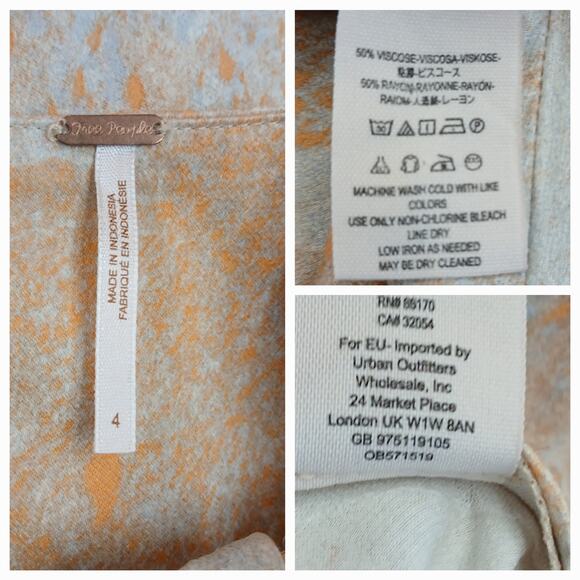 Free People SZ 4 Gardenia Print Maxi Skirt Romantic Enchanting Silky Ruffles - Picture 6 of 7